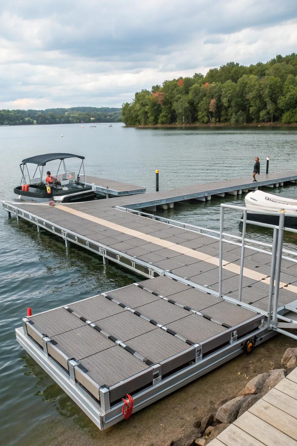 Modular dock designs offer flexibility and adaptability to your waterfront needs.