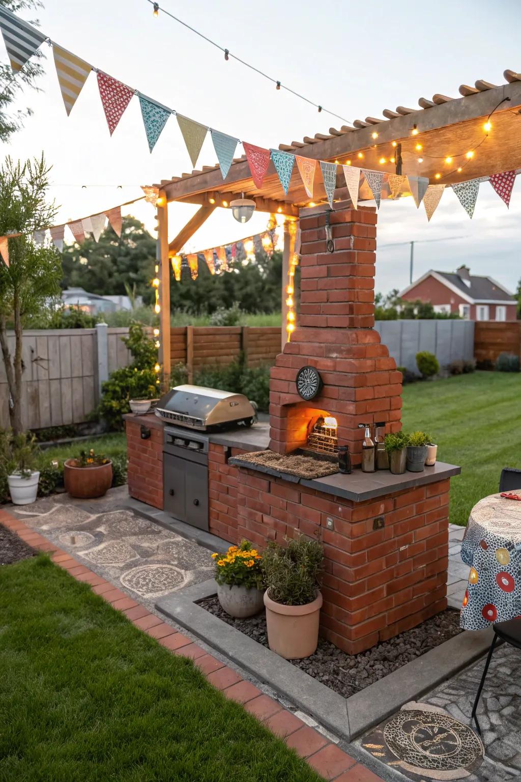 A themed BBQ area that brings personality to outdoor entertaining.
