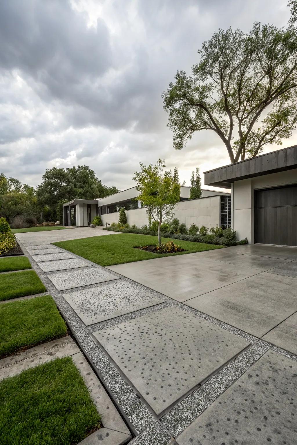 Textured concrete finishes offer a unique twist on modern design.