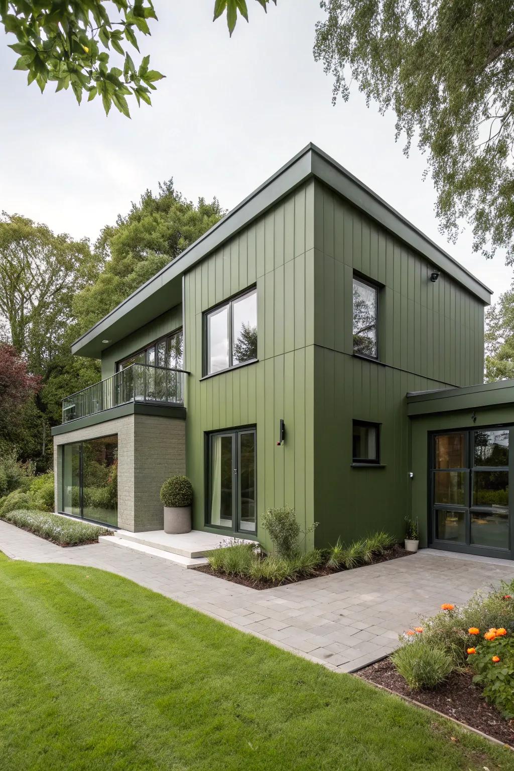 Olive green offers a sophisticated, natural look.