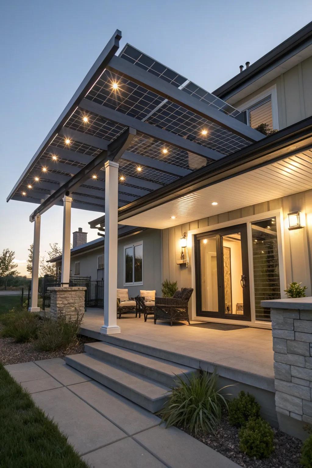 Modern technology meets pergola design.