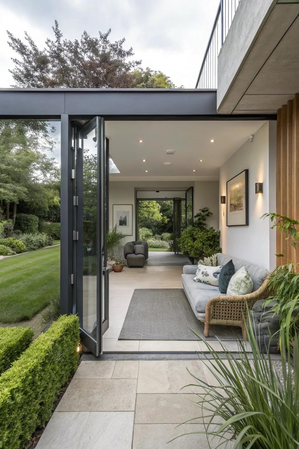 Creative space use in a modern entrance.