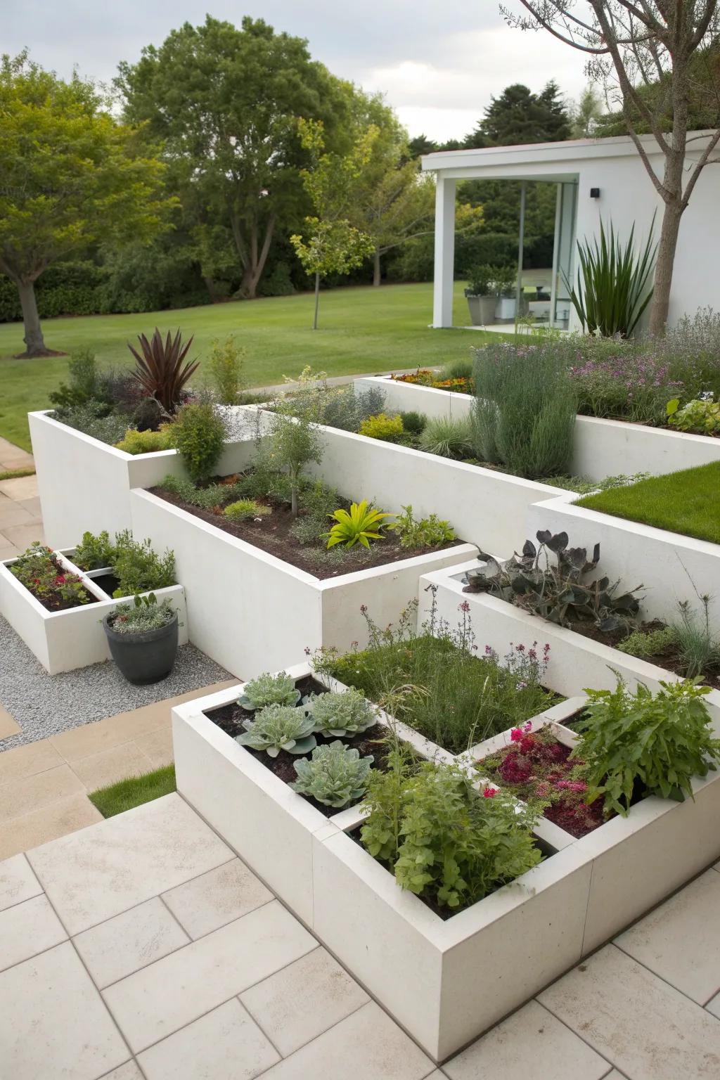 Modular planters offer endless design possibilities.