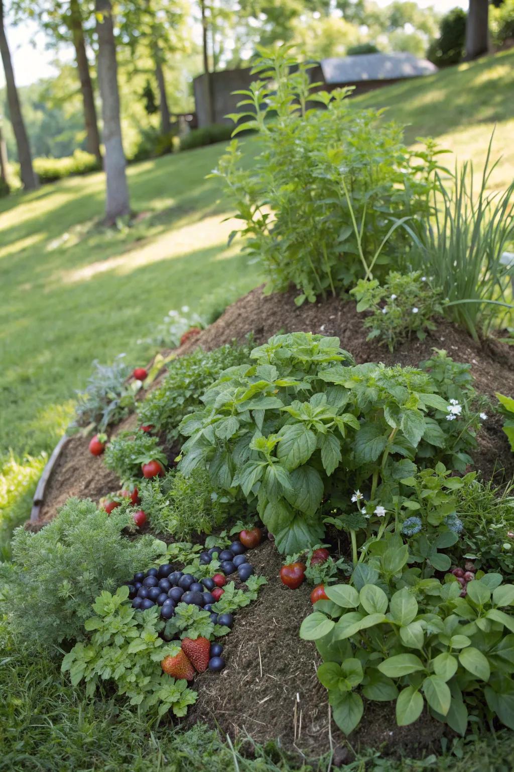 Edible plants offer practicality and fragrance.
