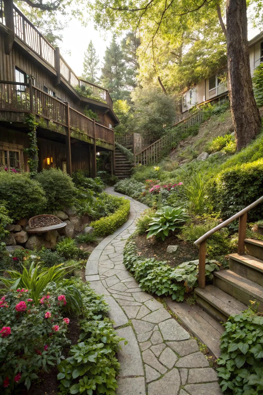 Hidden paths add mystery and charm to your garden.