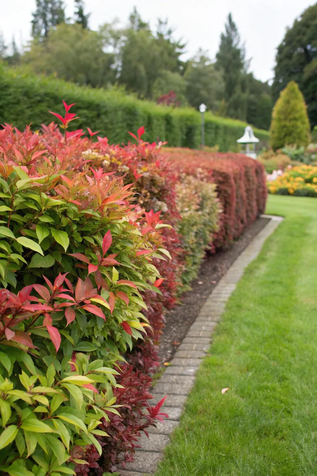 Nandina hedges offer vibrant color and effective boundaries for gardens.