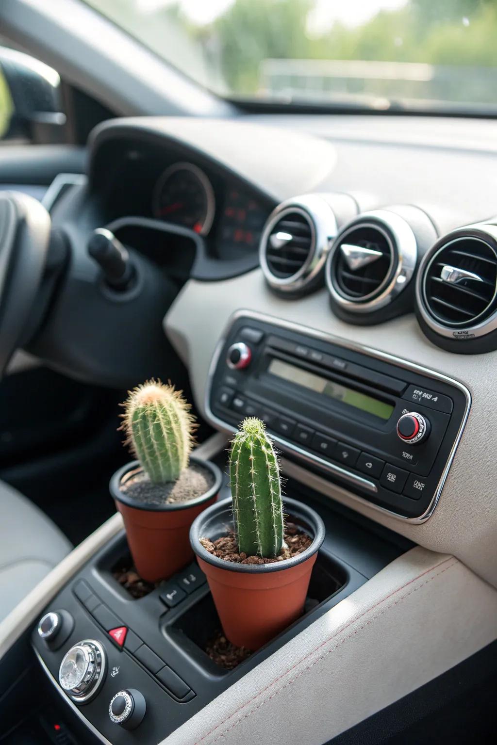 A dashboard showcasing a charming cactus garden.