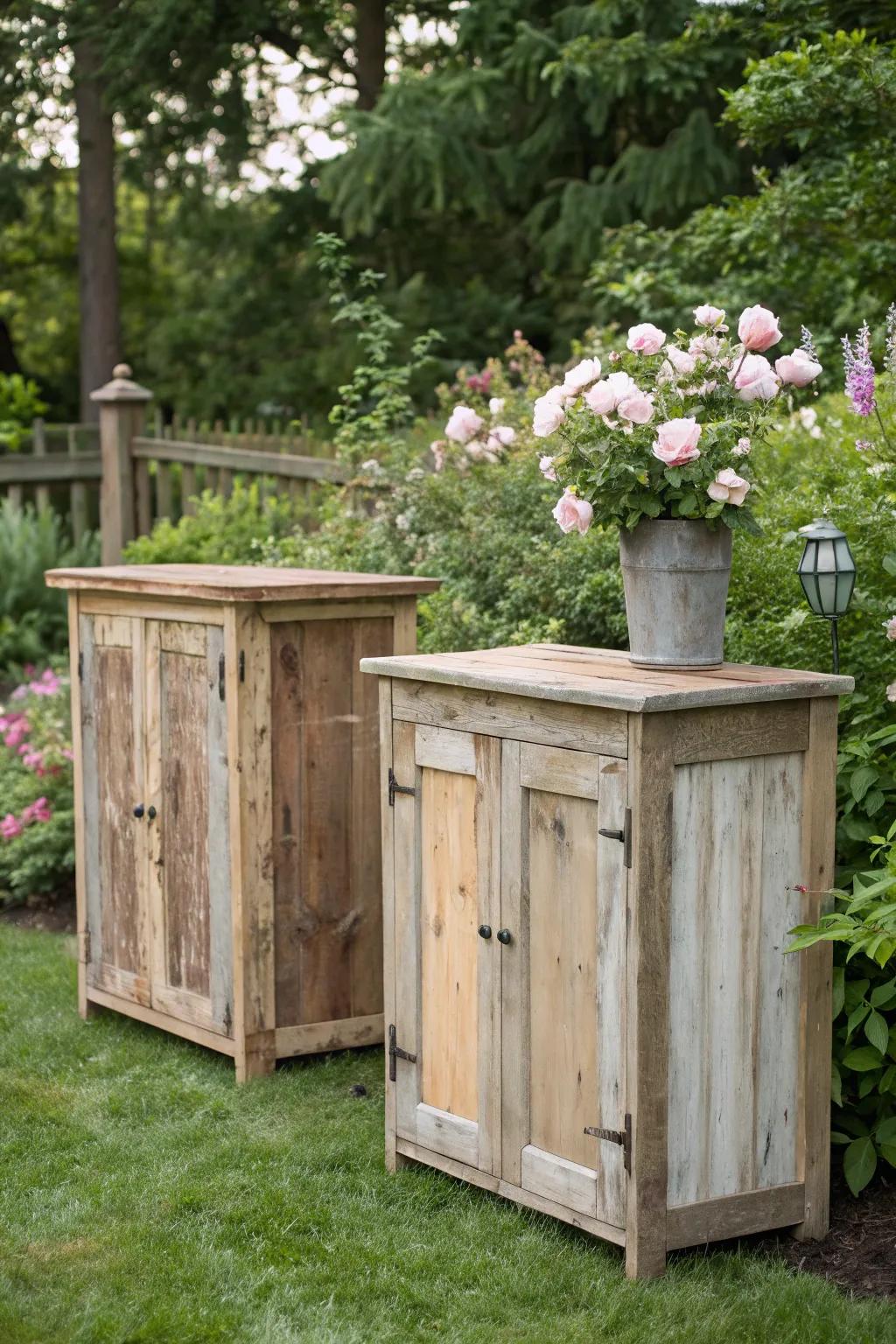 Celebrate history and sustainability with cabinets crafted from reclaimed wood.