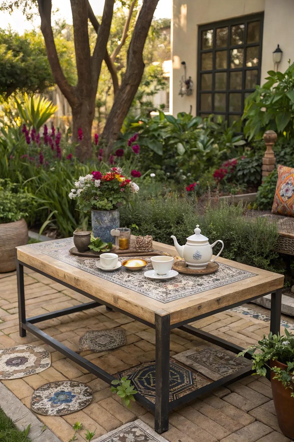 Eclectic elegance: Mixing materials for a unique style.