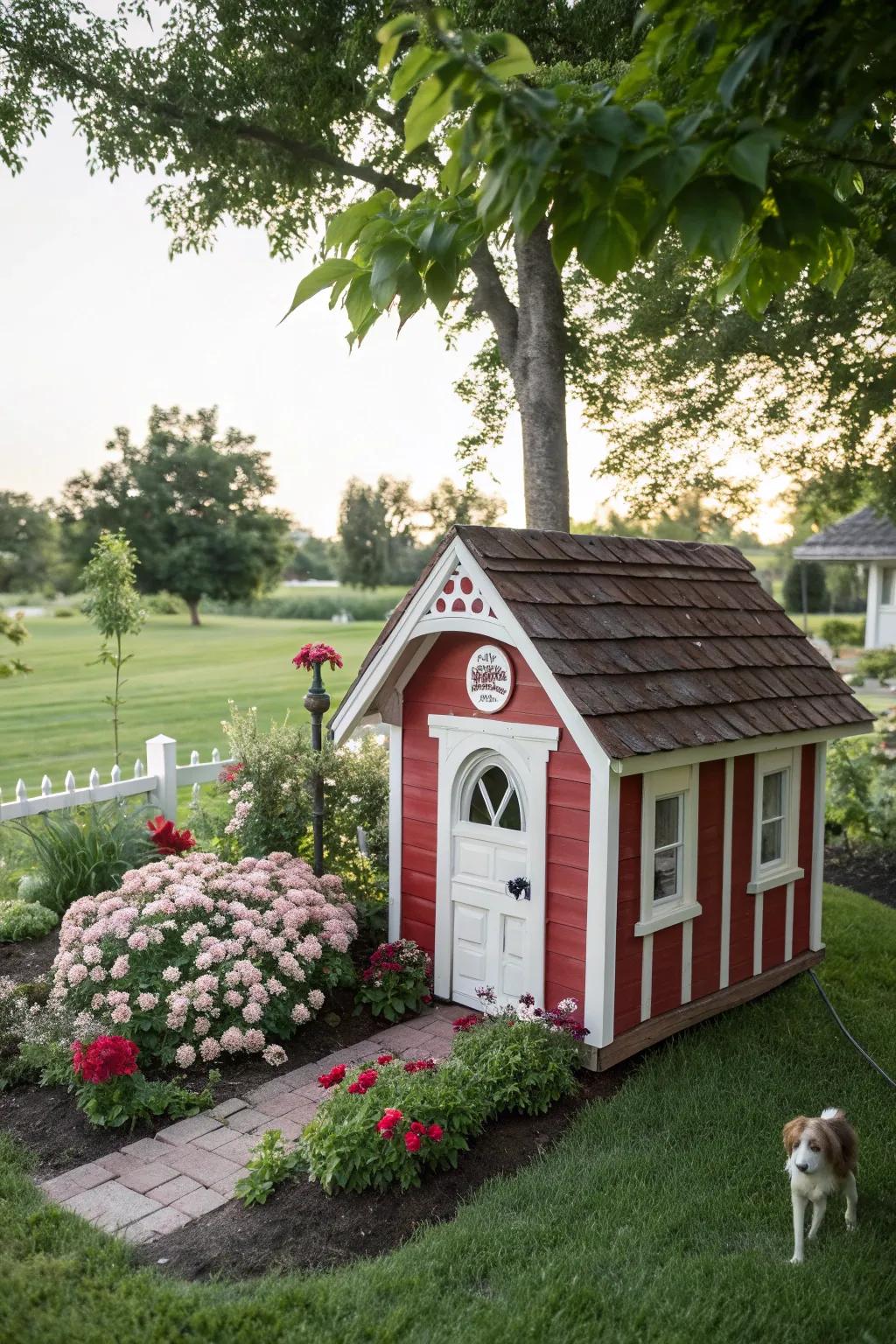 A vintage-inspired dog house with timeless charm.