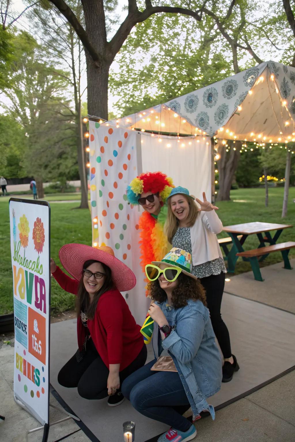 Capture memories with a fun photo booth at your engagement party.