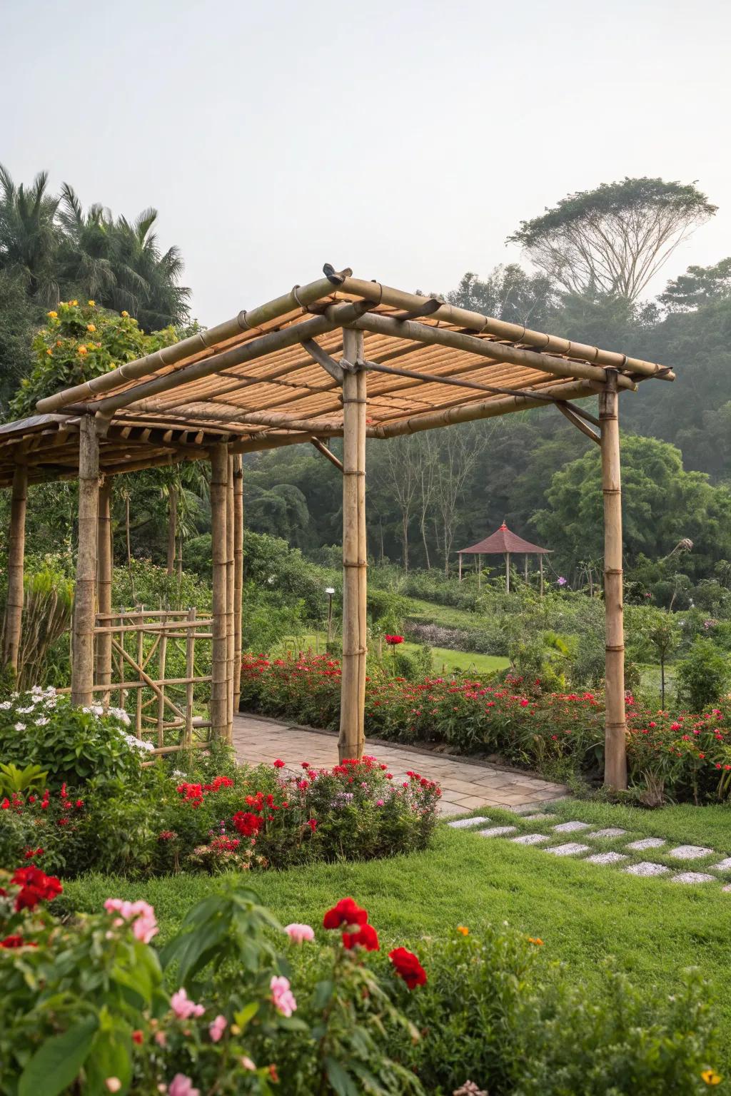 A bamboo fortress offering a tropical escape in your own backyard.