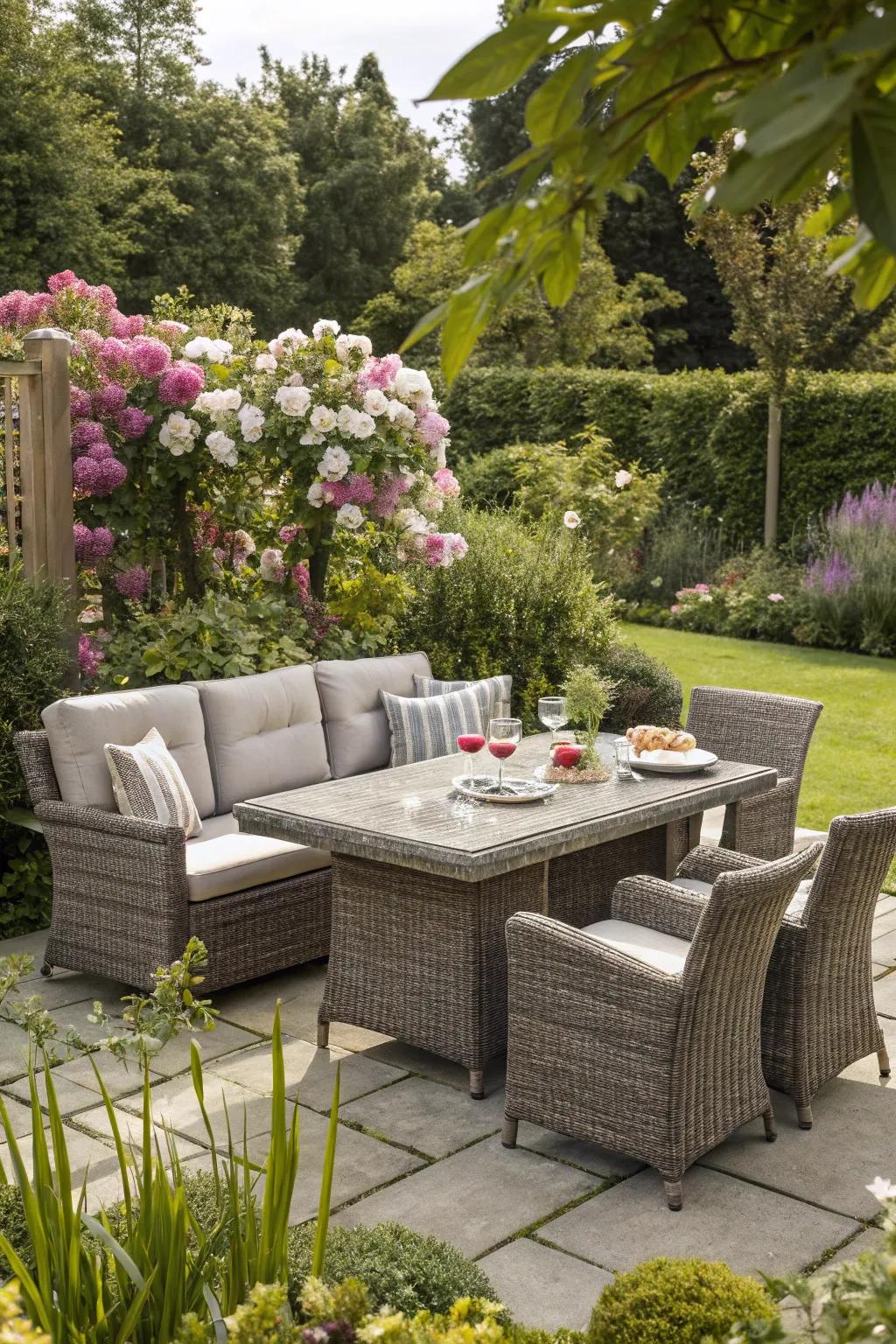 Enjoy style and durability with weatherproof furniture.