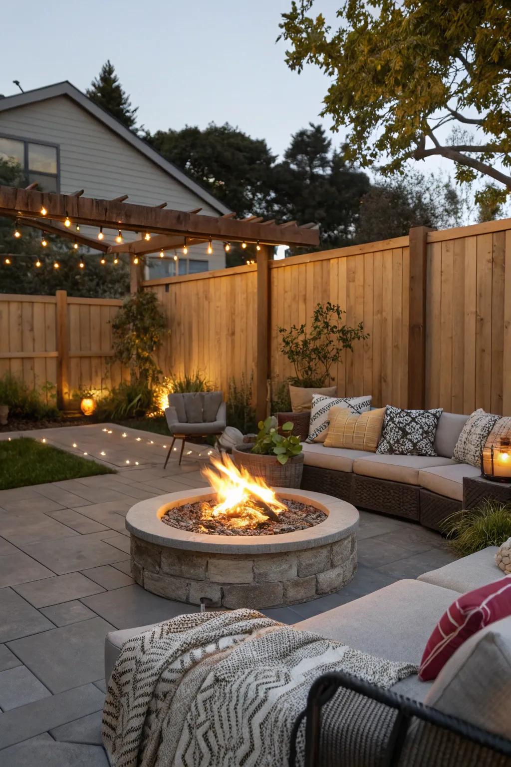 Warm up your nights with a stunning fire feature