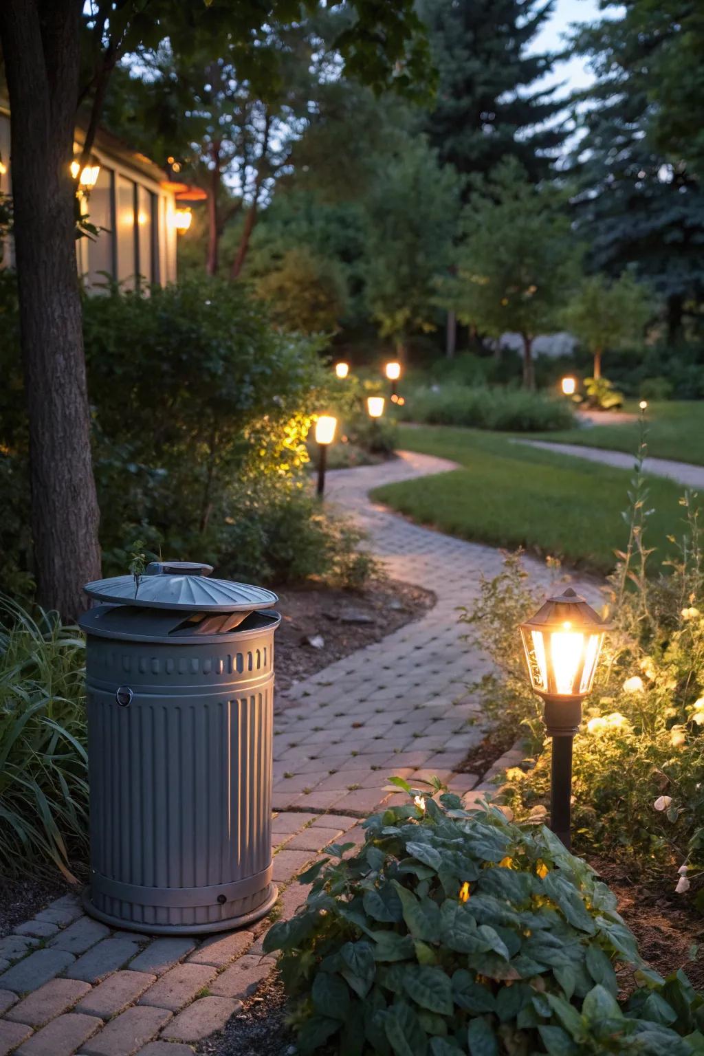 Incorporating solar lighting adds charm and functionality.