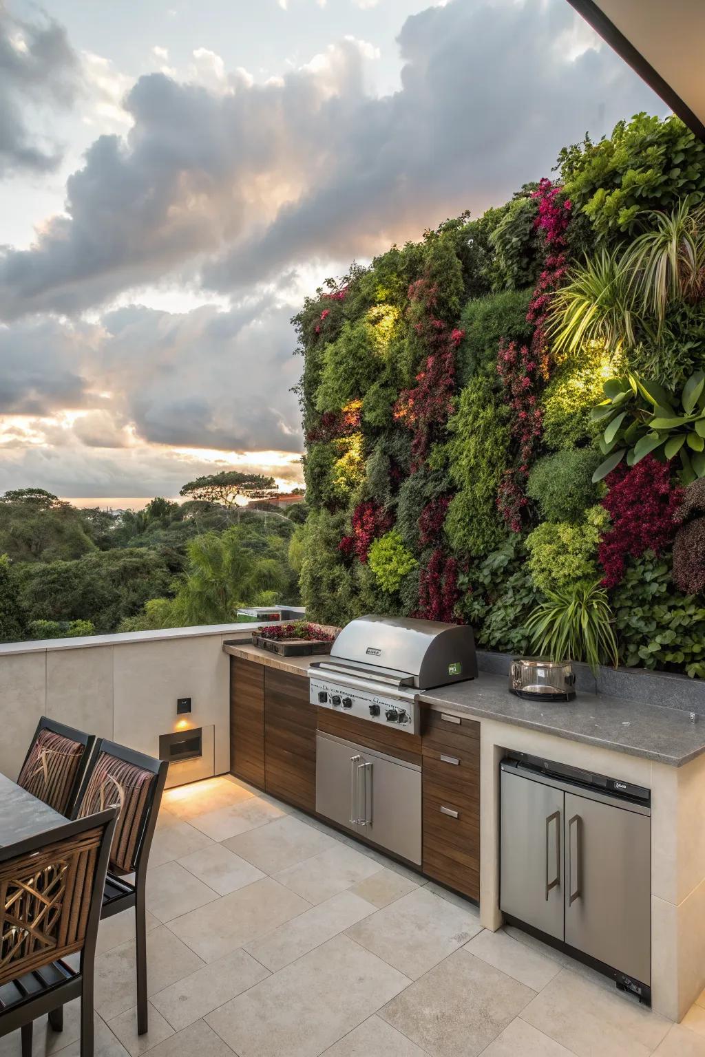 Vertical gardens that add life to your kitchen walls.