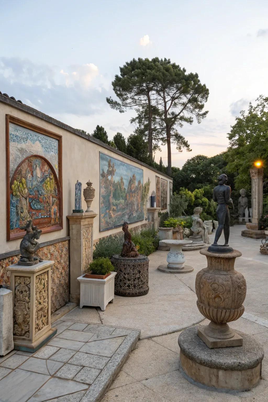 Outdoor art adds personality and creativity to your garden.
