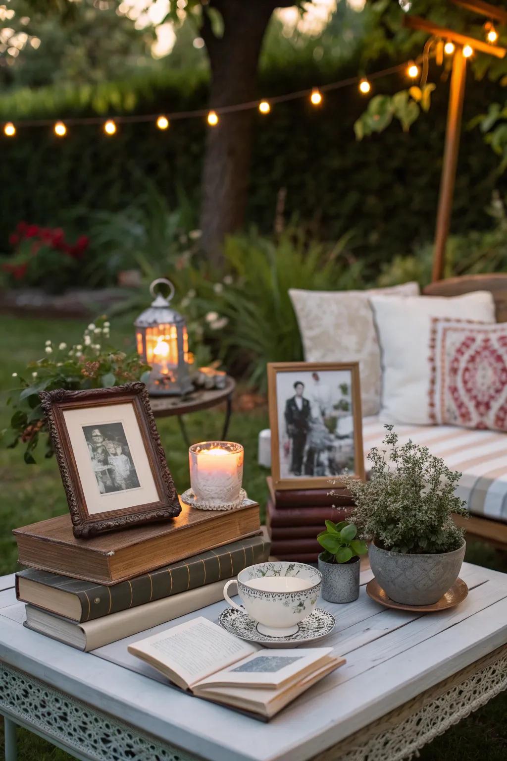 Personal keepsakes add meaning and warmth to the decor.