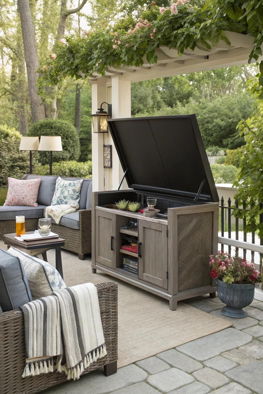 Maximize functionality with a convertible TV stand and storage.