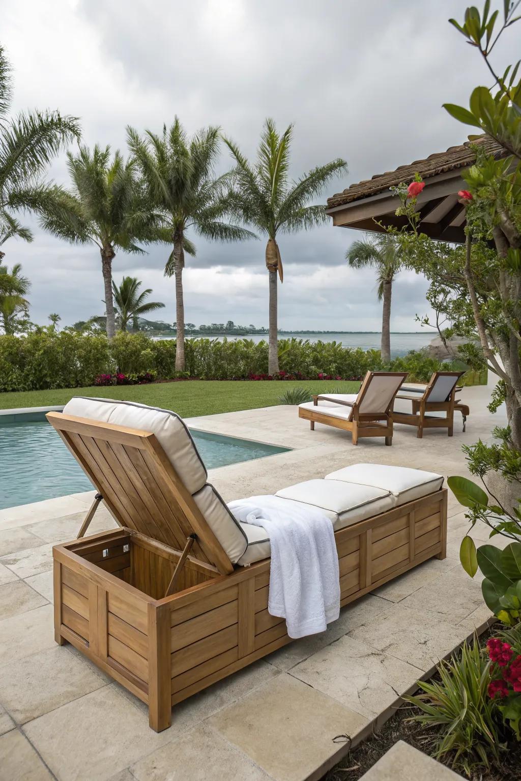 Convertible benches offer dual-purpose seating and storage.