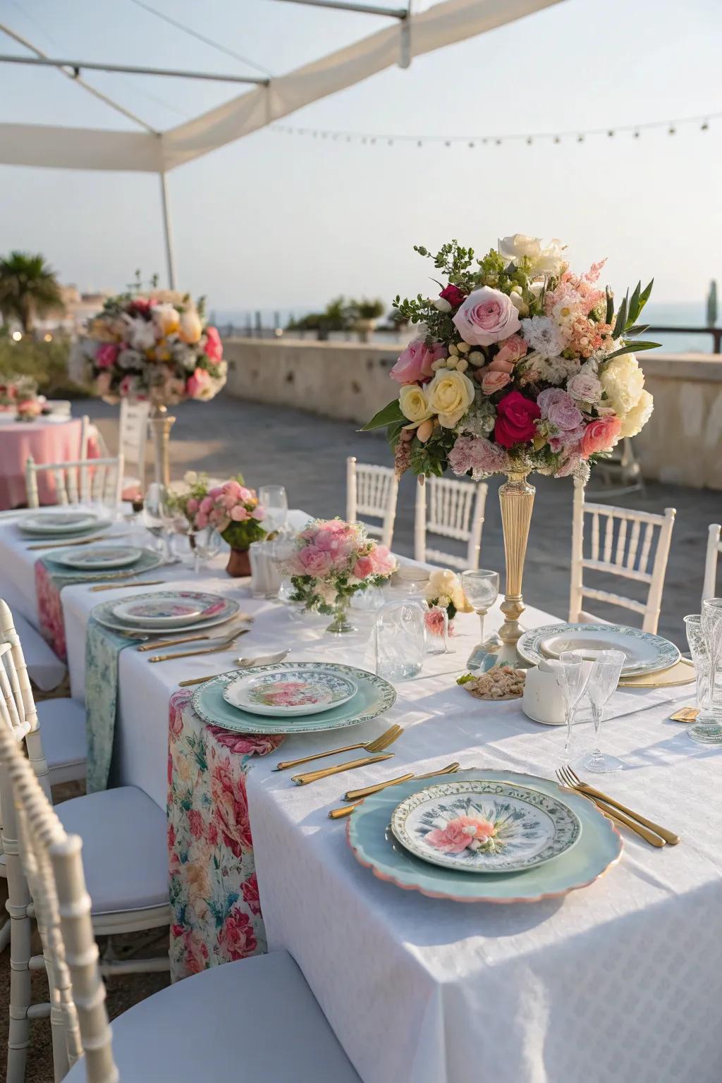 Elegant table settings enhance the princess party experience.
