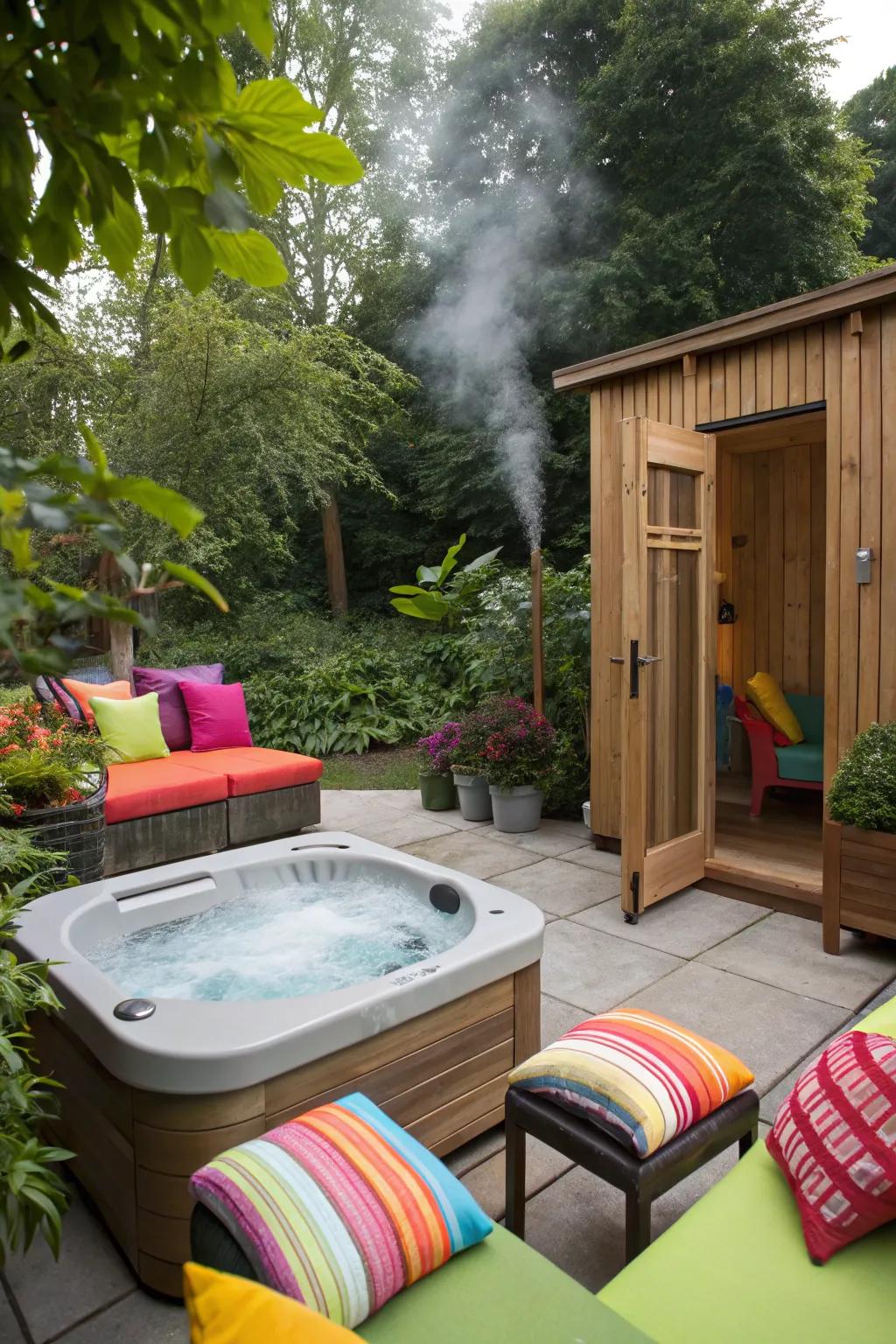 Brighten your spa area with colorful accents.