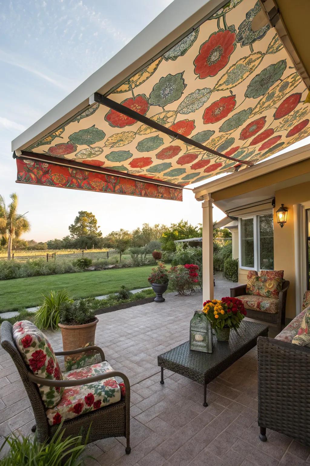 Customizable awnings add personal flair to outdoor spaces.