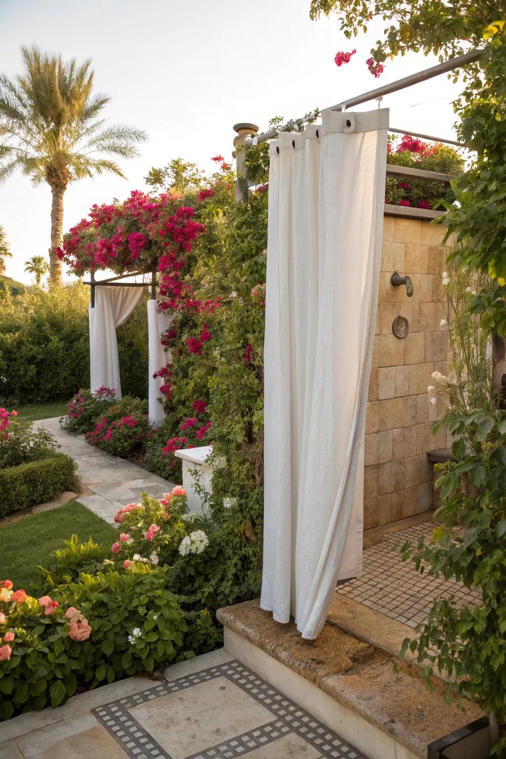 Refresh your garden with seasonal shower curtain swaps.