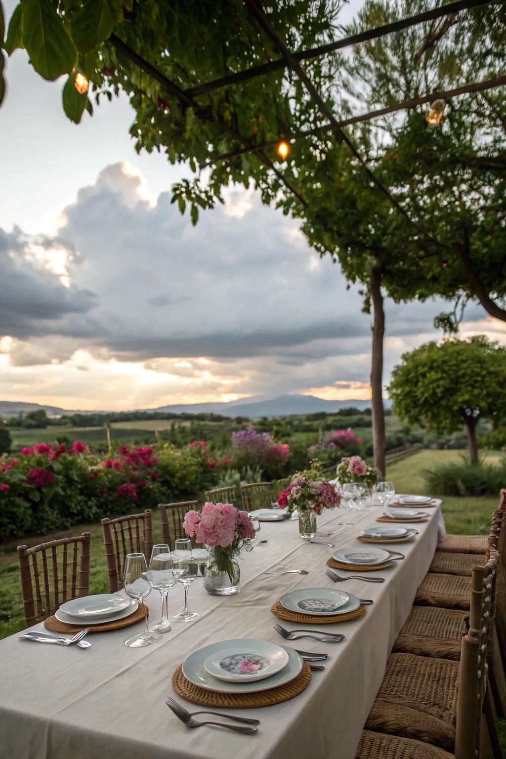 An inviting outdoor dining setup for al fresco meals.