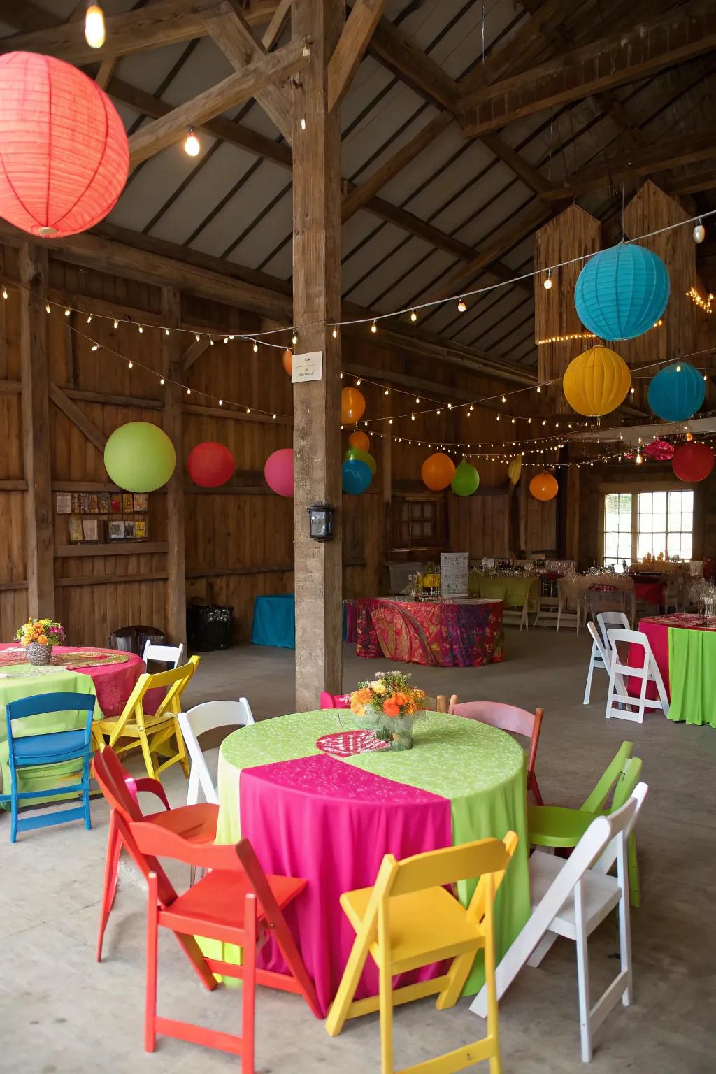 Bold colors add a playful touch to your decor.