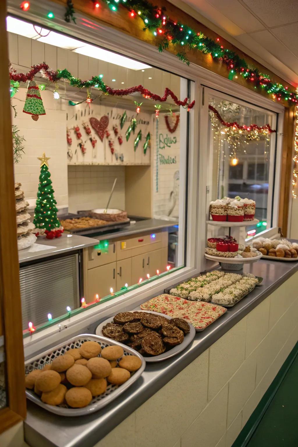 Spread holiday cheer with a festive serving station.