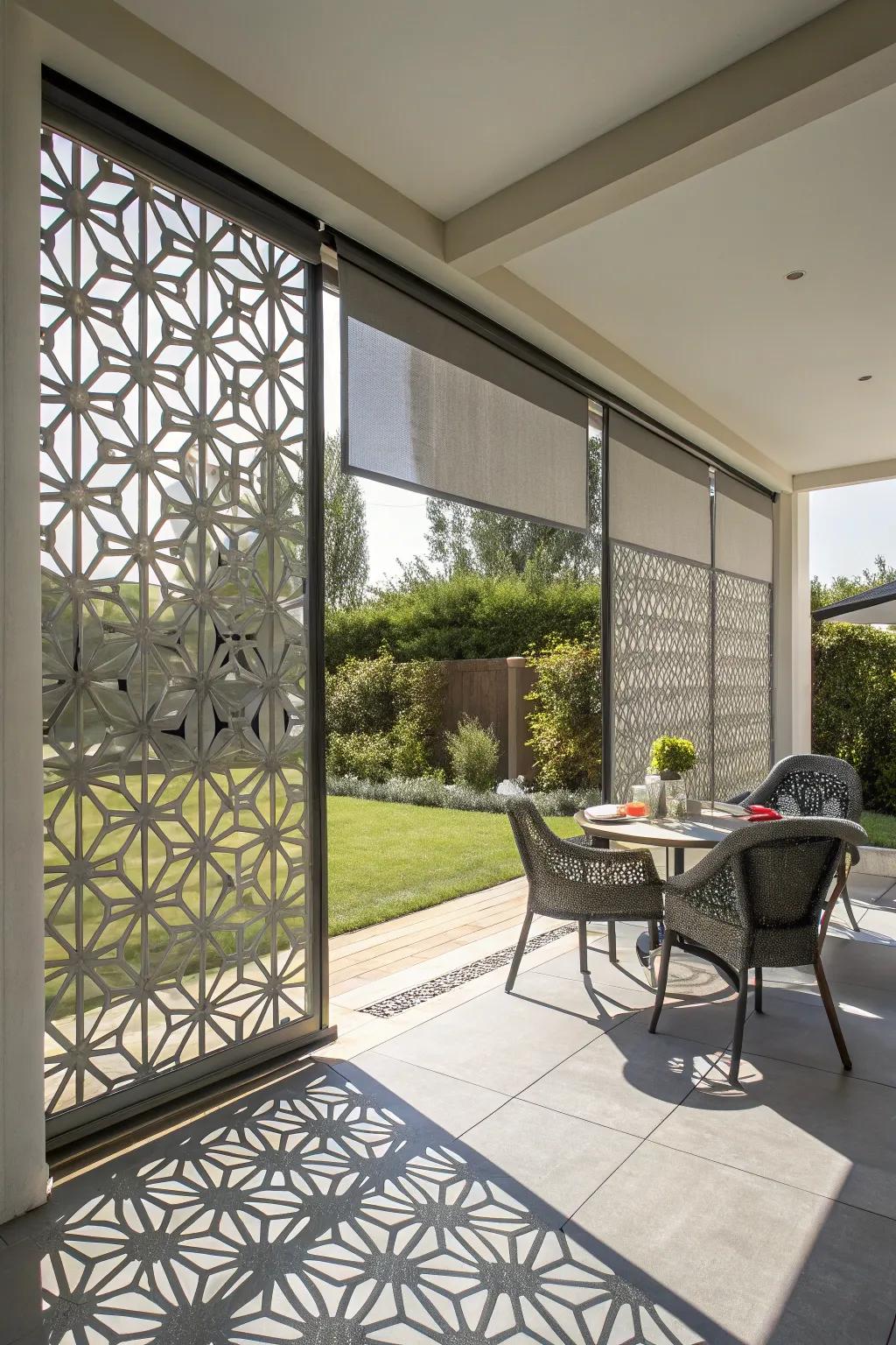 Geometric patterns add a modern edge to your space.