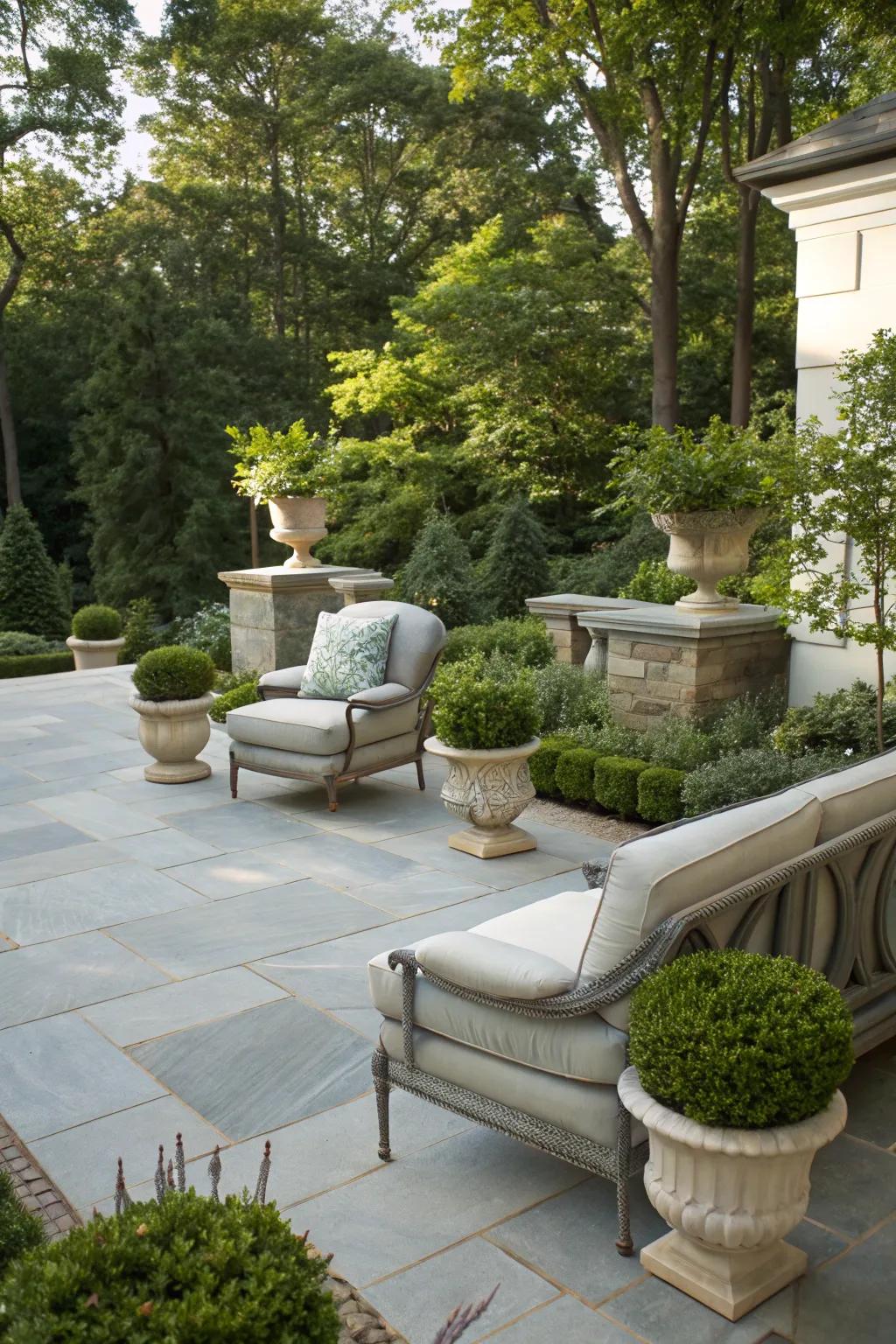 Bluestone patios offer a polished and sophisticated aesthetic.