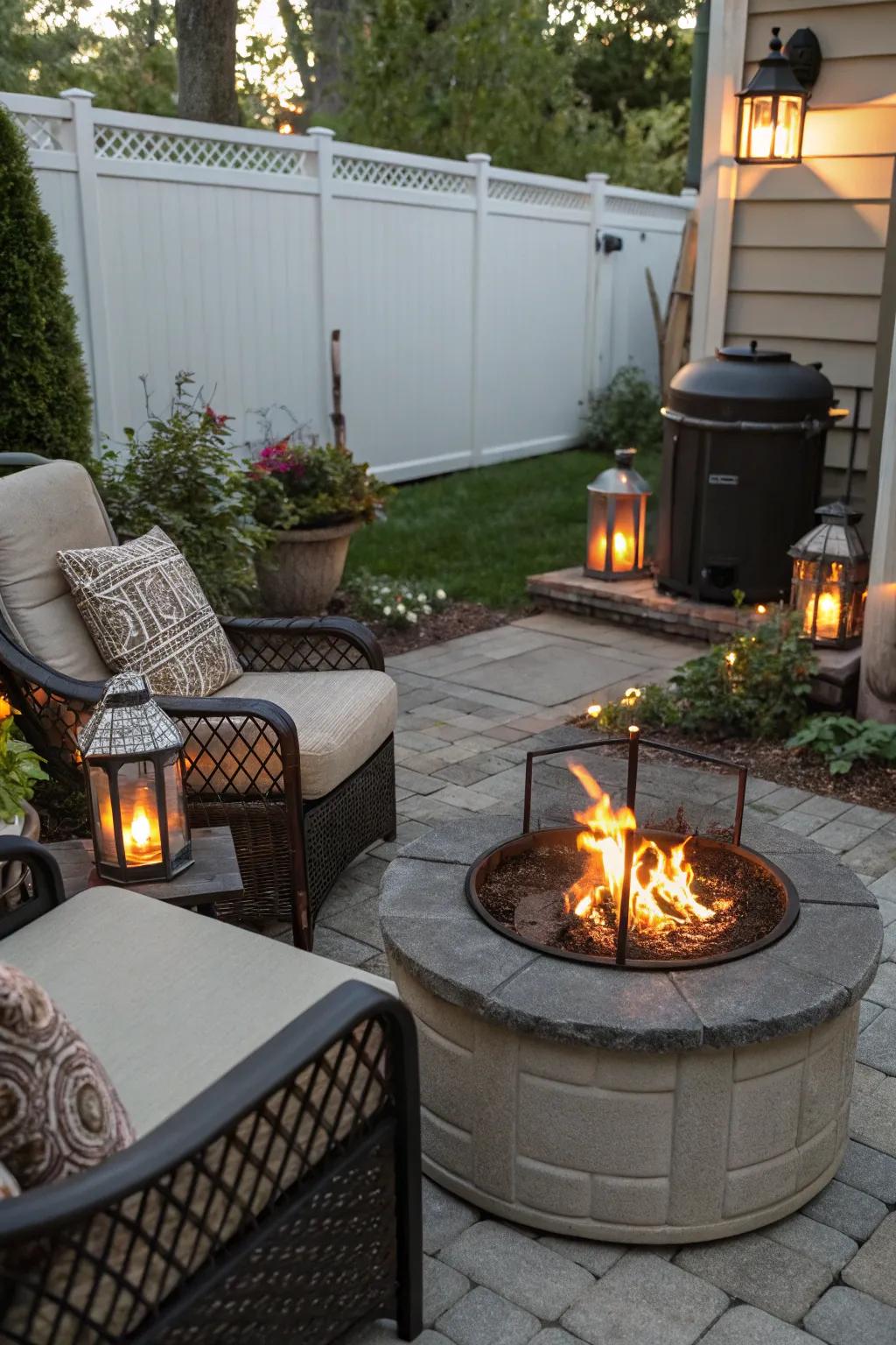 Portable fire pits bring warmth and divert attention.