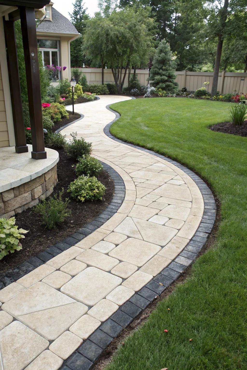 Contrasting borders add definition and elegance.