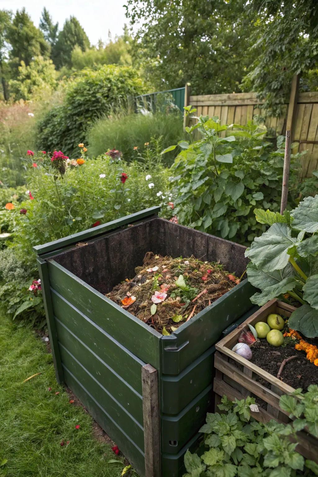 Composting: recycling waste into garden gold.