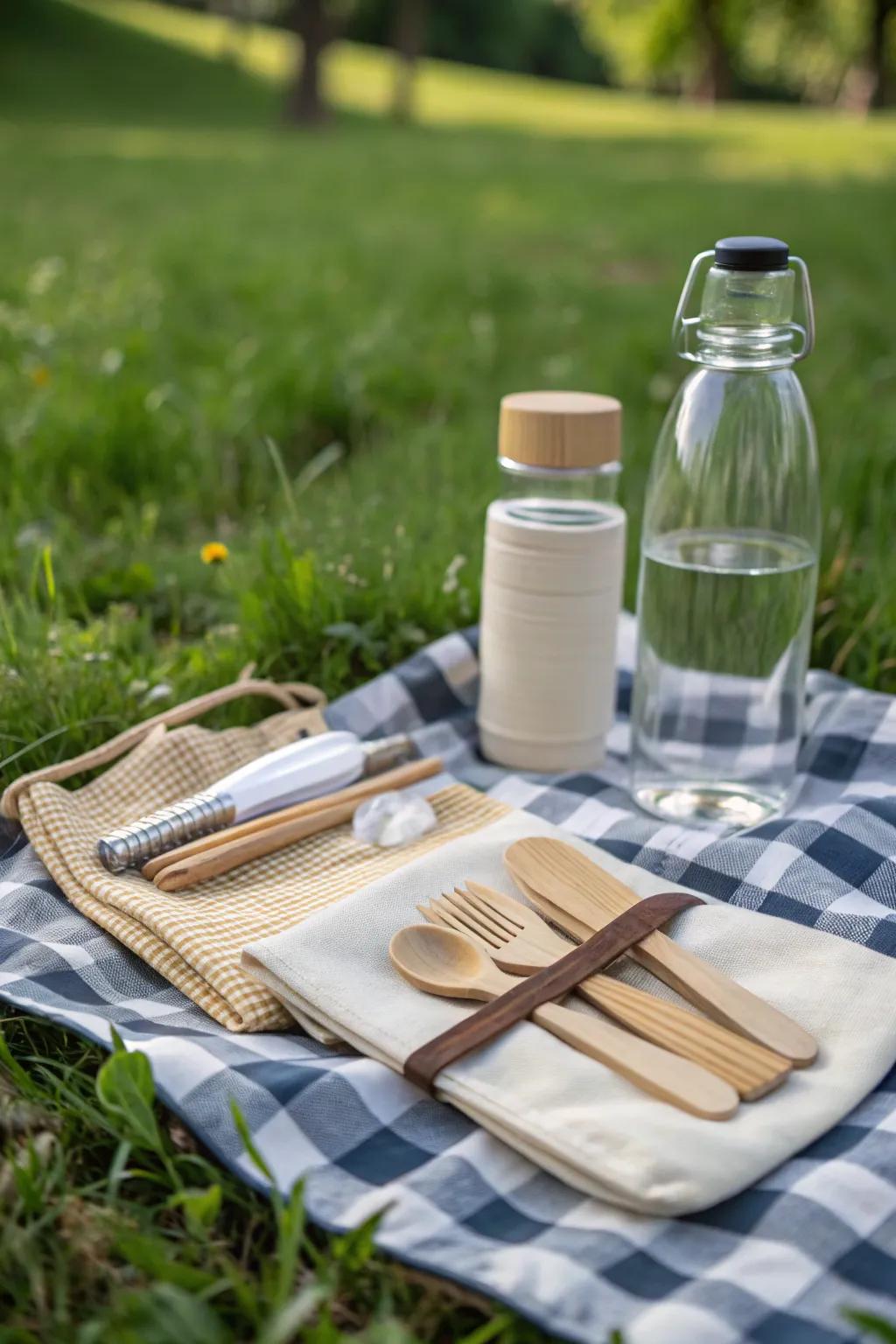 Eco-friendly touches for a sustainable and beautiful picnic.