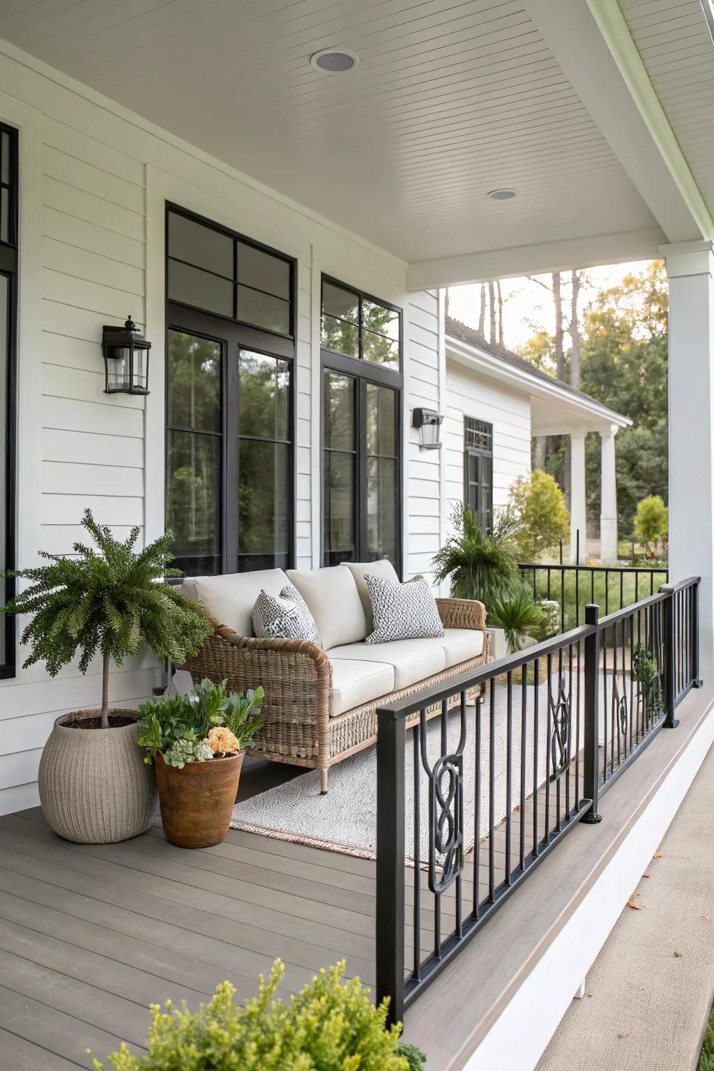 Simple minimalist railings offer clean, fuss-free lines.