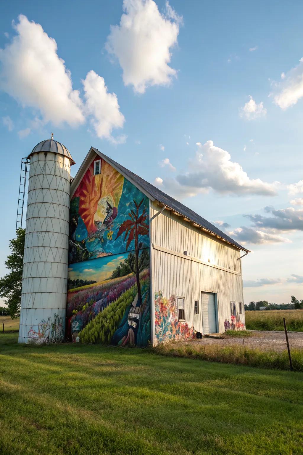 Artistic murals add creative flair and personalization.