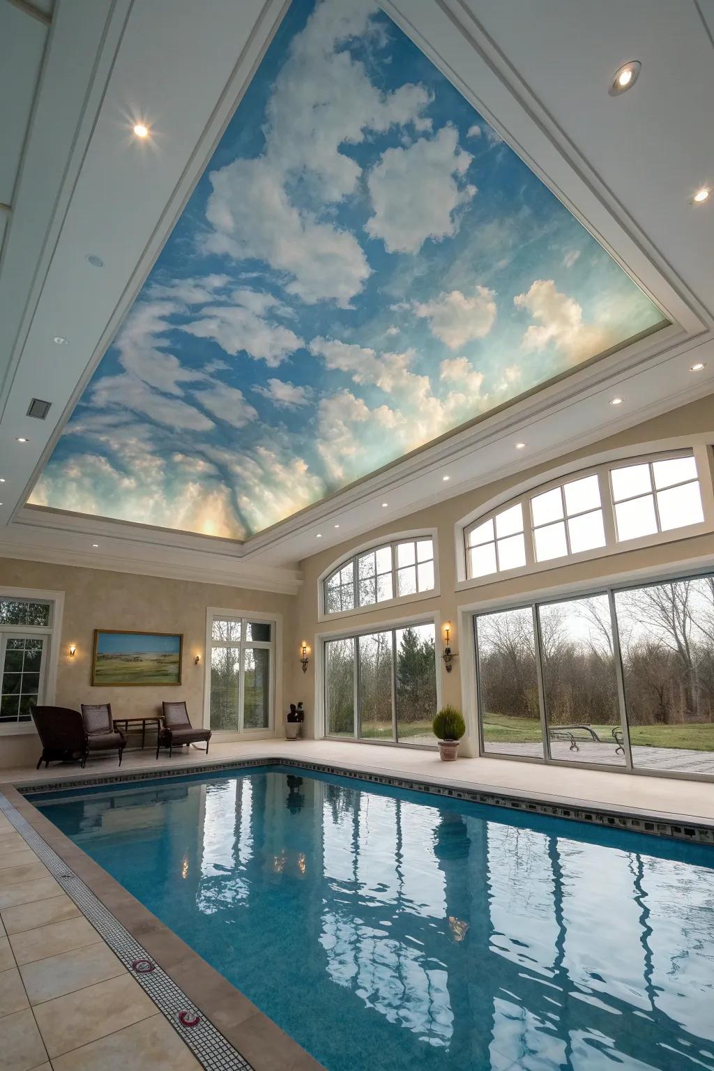 Ceiling murals offer a unique and personal artistic touch.