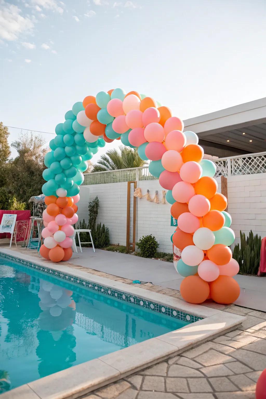 Take a trip back in time with a retro balloon arch.