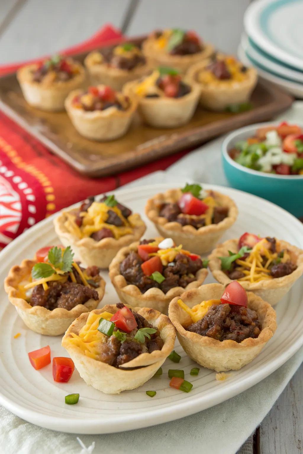 Flavor-packed and fun mini taco cups.
