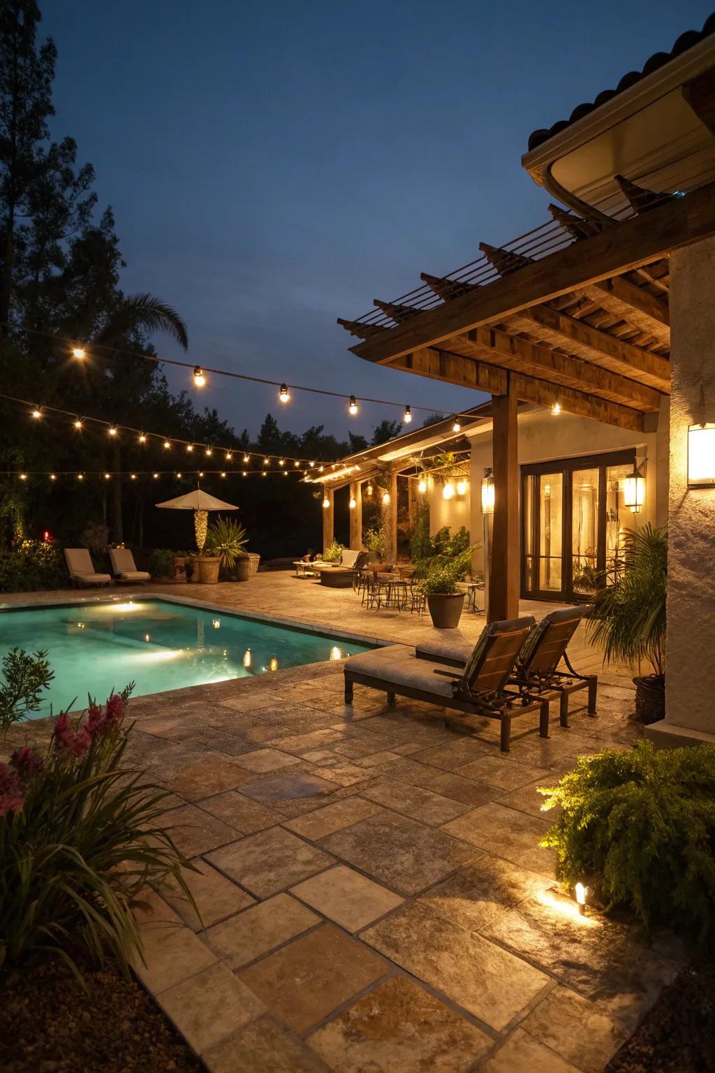 Dimmer settings offer complete control over your poolside atmosphere.