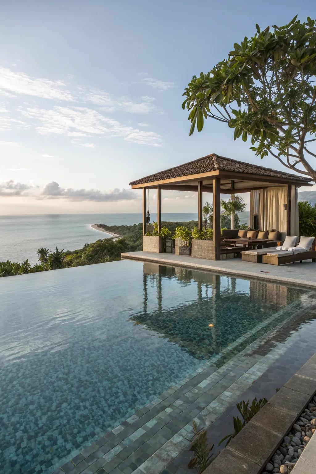 Infinity edges provide stunning views and modern elegance.