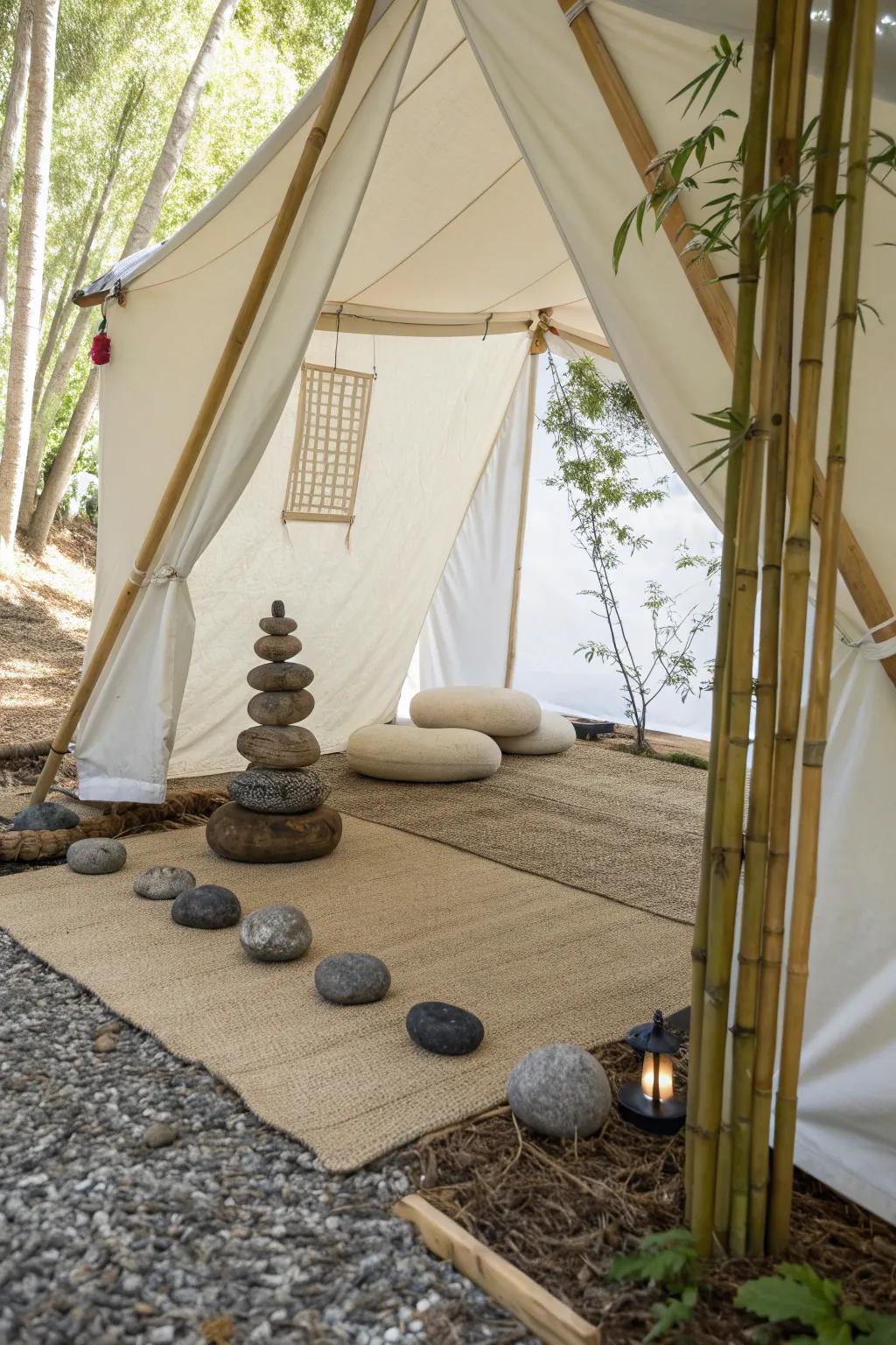 Achieve minimalist zen with natural elements.