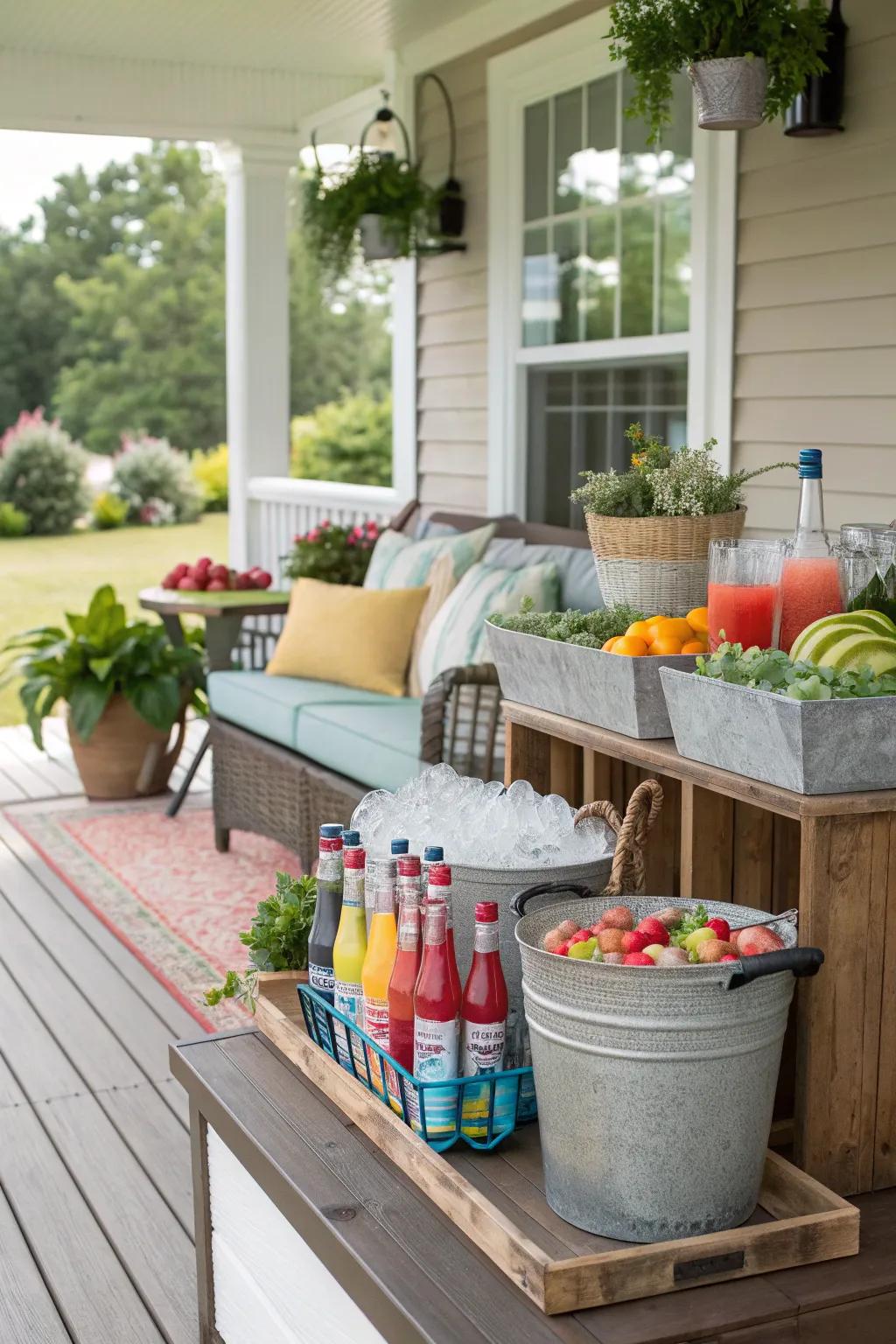 A beverage station lets guests craft their perfect drink.
