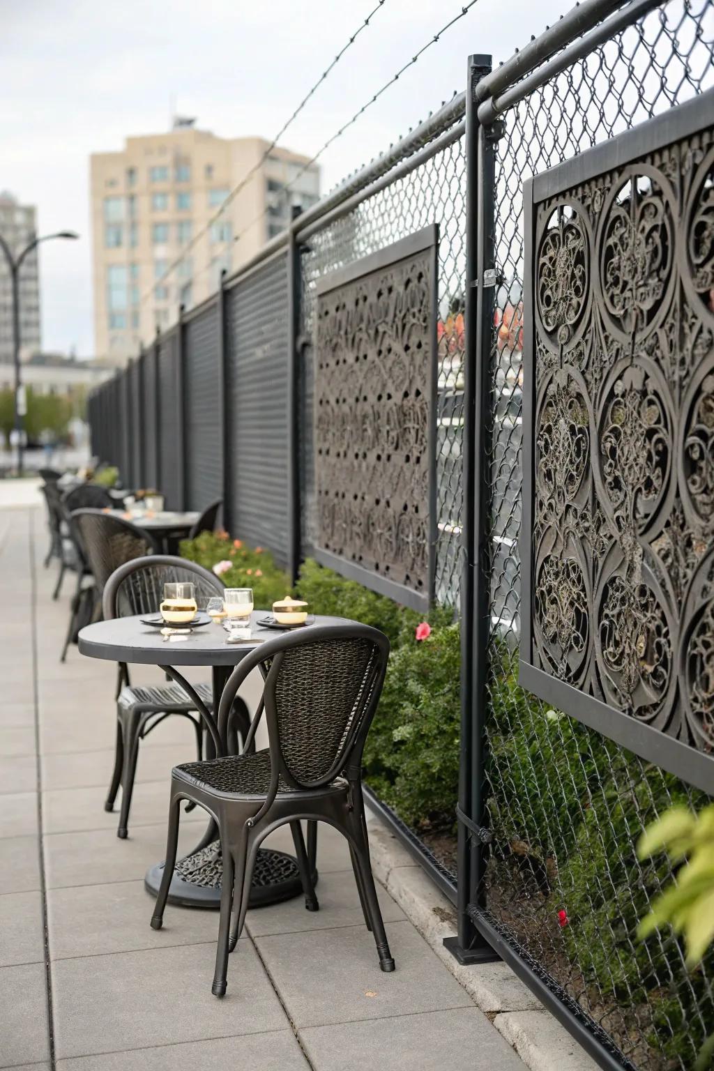Decorative panels infuse elegance into your outdoor space.