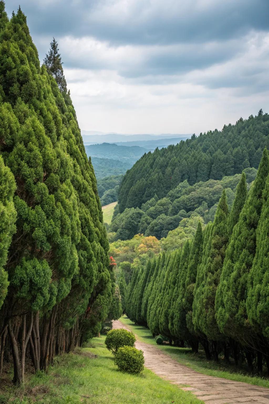 Chinese Juniper trees are a reliable choice for privacy and style.