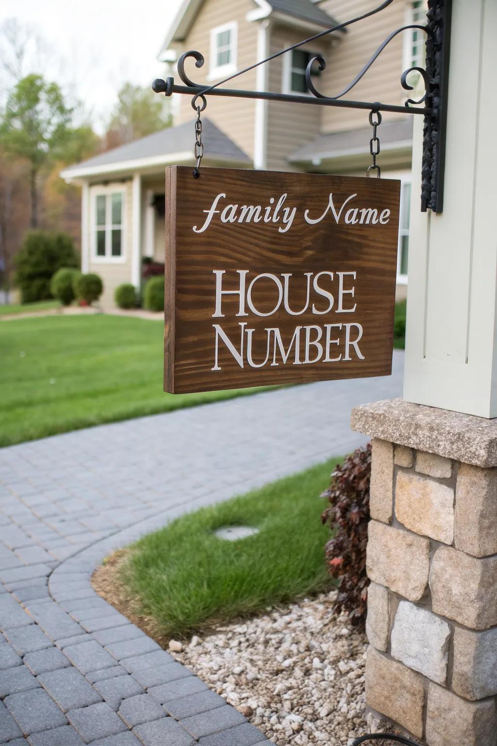Personalized signage adds uniqueness and charm to your entrance.