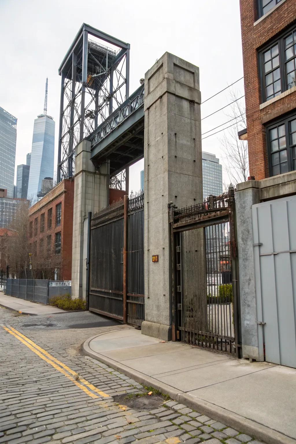 Industrial chic gates offer a bold urban aesthetic.